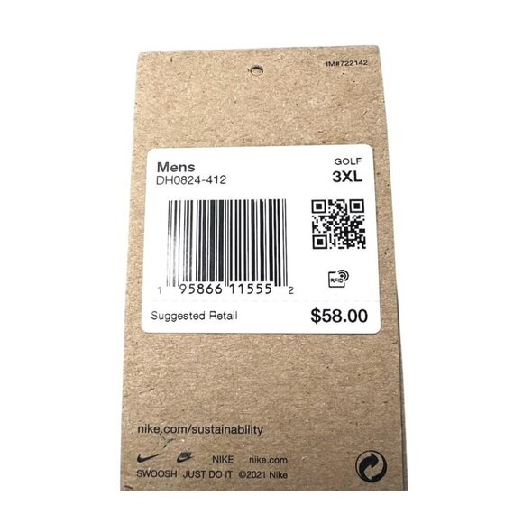 Nike Mens Blue Dri FIT Short Sleeve Collared Golf Polo Shirt Plus Sz XXXL New - Picture 6 of 10